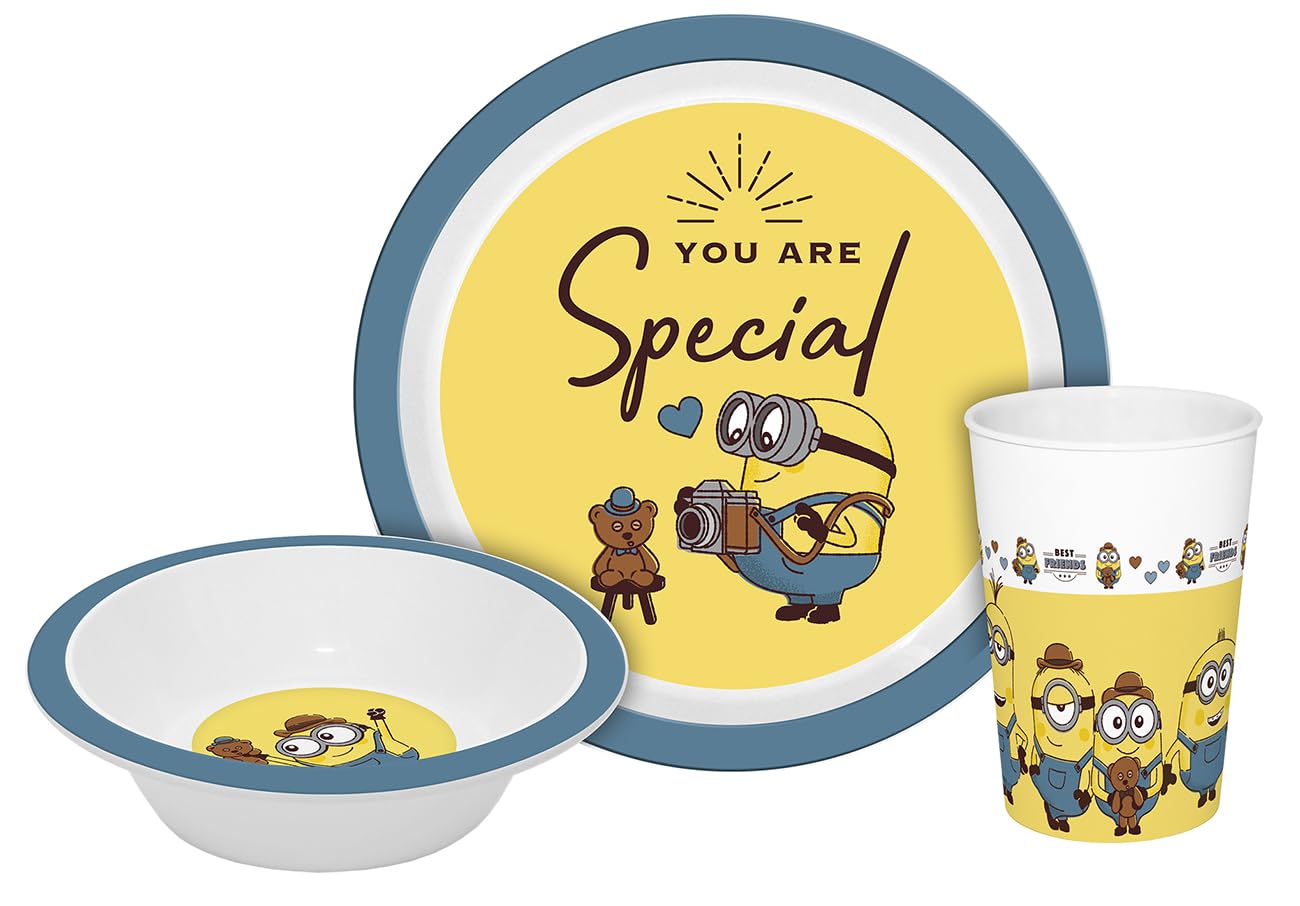Minions Gentleman Children's Crockery Set of 3 Polypropylene